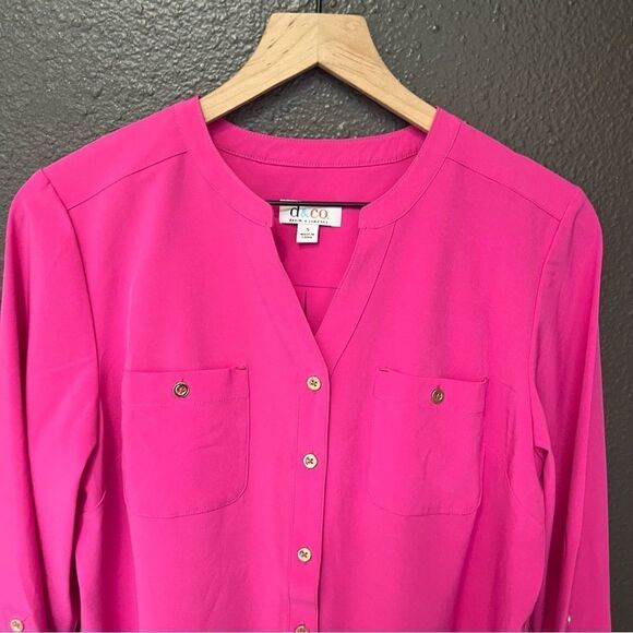 Denim & Co. Roll Tab Sleeve Button Front Soft Utility Tunic - Picture 6 of 13